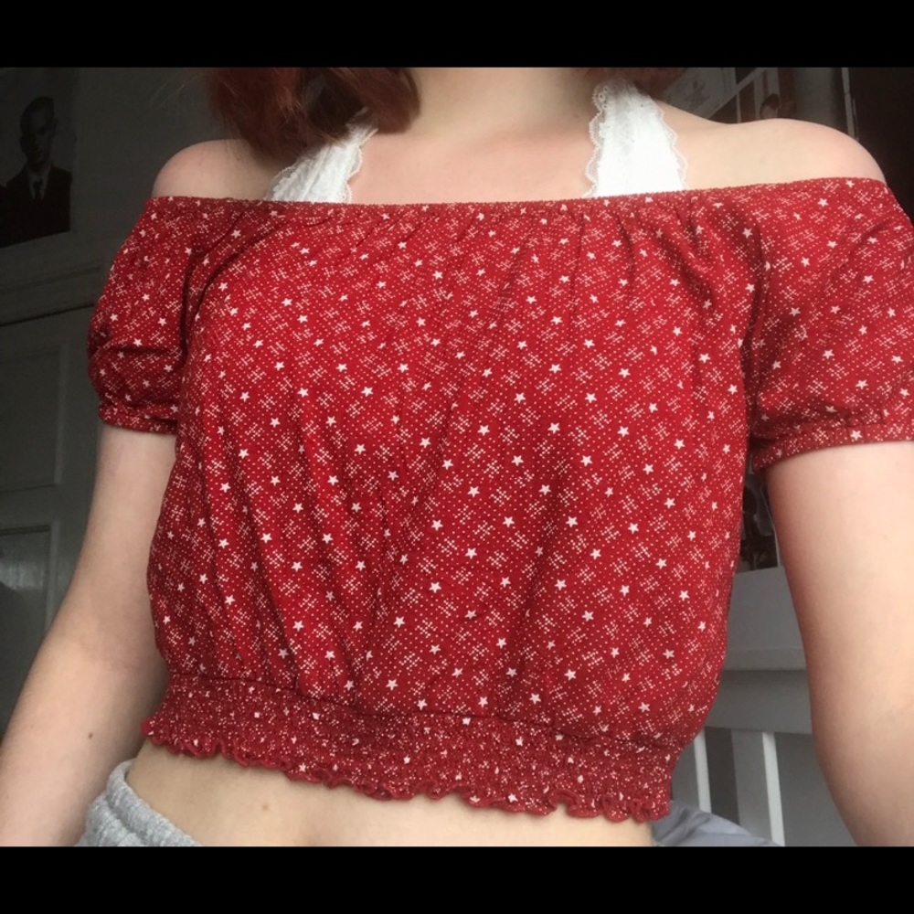 HOLLISTER OFF THE SHOULDER CROP TOP❤️ Size:L